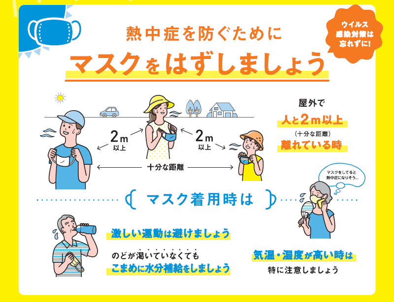熱中症を予防するためにマスクを外しましょう