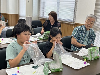 二酸化炭素の実験(吐く息)